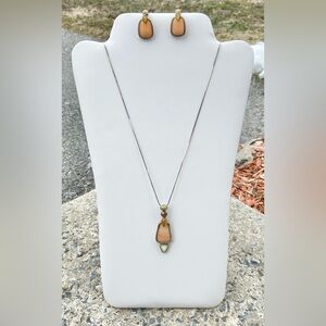 Vintage Whitney Kelly Sterling Silver Gemstone Necklace & Earring Jewelry Set